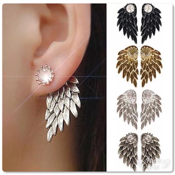 Pretty Girl Swag Jewelry Jewelry - Angel Wing Crystal Stud Earrings
